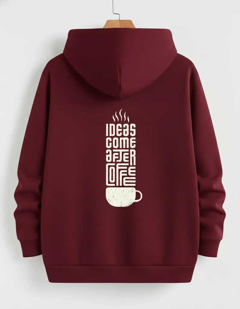 Hoodie ( Coffee ) (Burgundy, M)