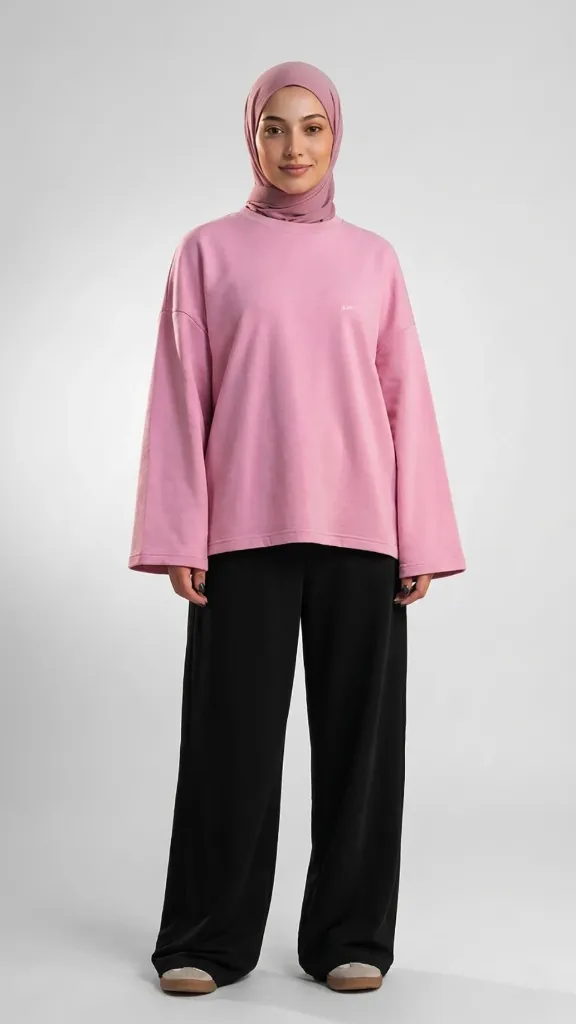 T-Shirt Long-sleeved  (Pink) (M)