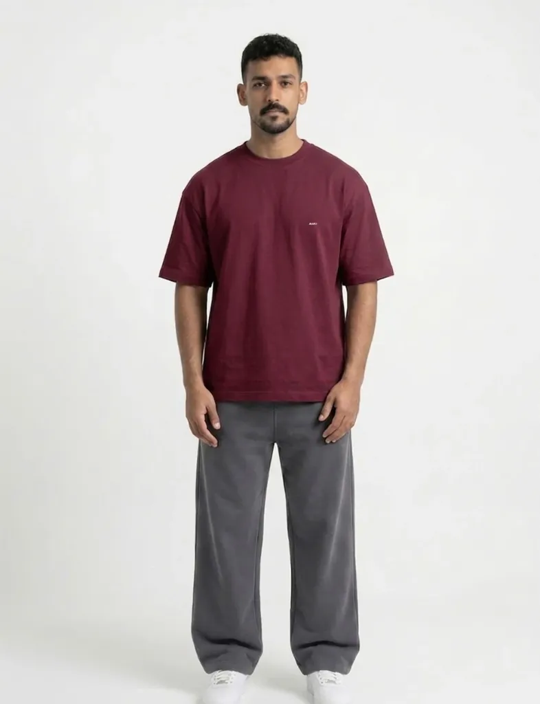 T-Shirt Box Fit Burgundy (S)