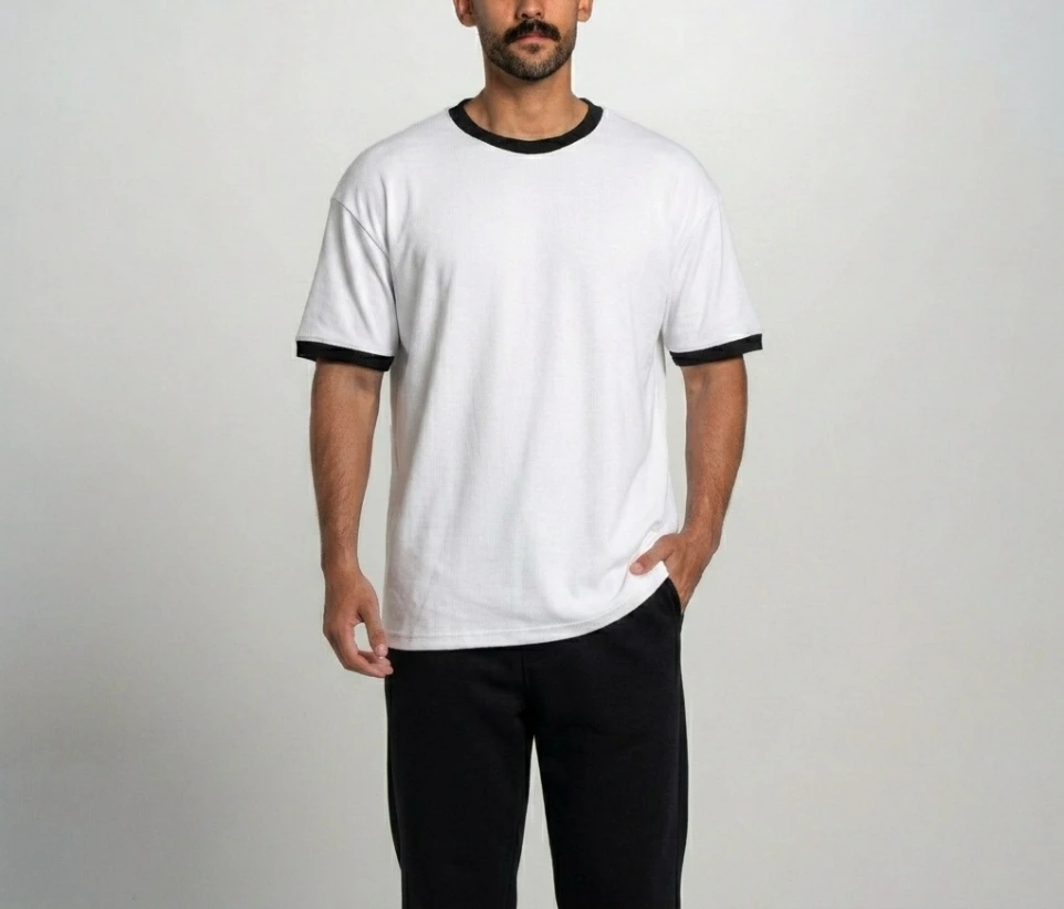 Ringer T-Shirt White (Over Size)